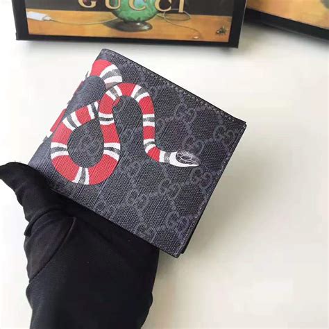 gucci wolf print gg supreme wallet|Gucci kingsnake men's wallet.